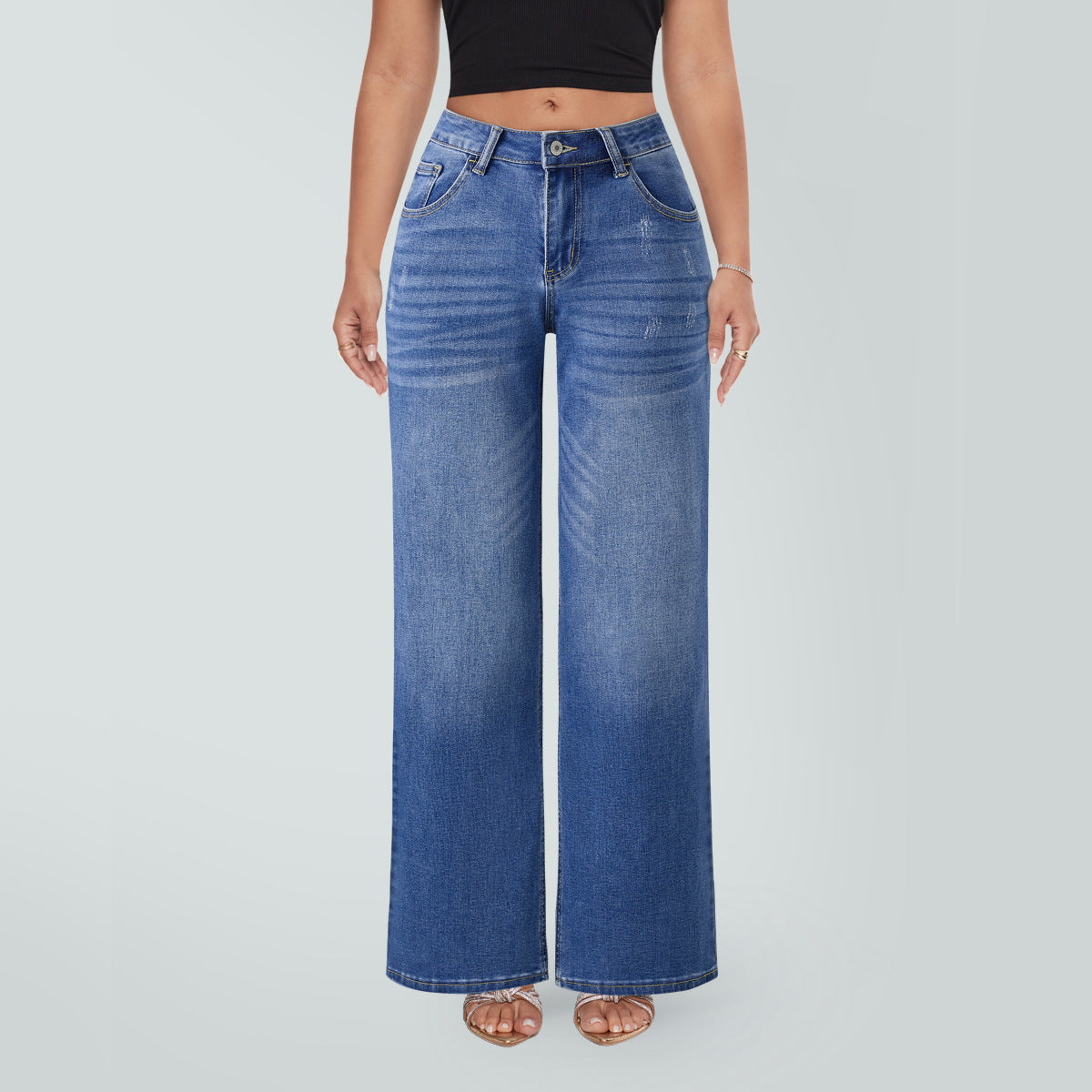Kamila elastyczne jeansy wide leg